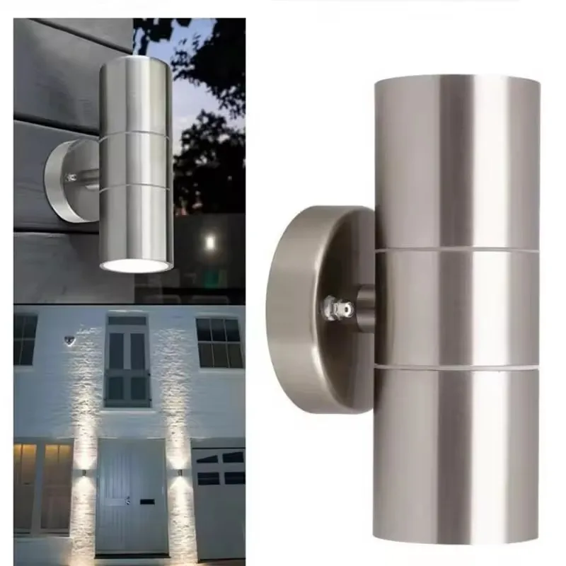 Motion Sensor Outdoor LED Wall Lamp GU10 Adjustable Waterproof Stainless Steel Wall Light Garden Courtyard Balcony Porch Light