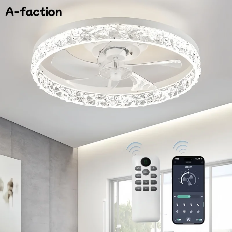 Ceiling Fan With Light And Remote Control Fanstira LED Lamp Small Decorative Fans Cooler Decoration For Bedroom Home Appliance