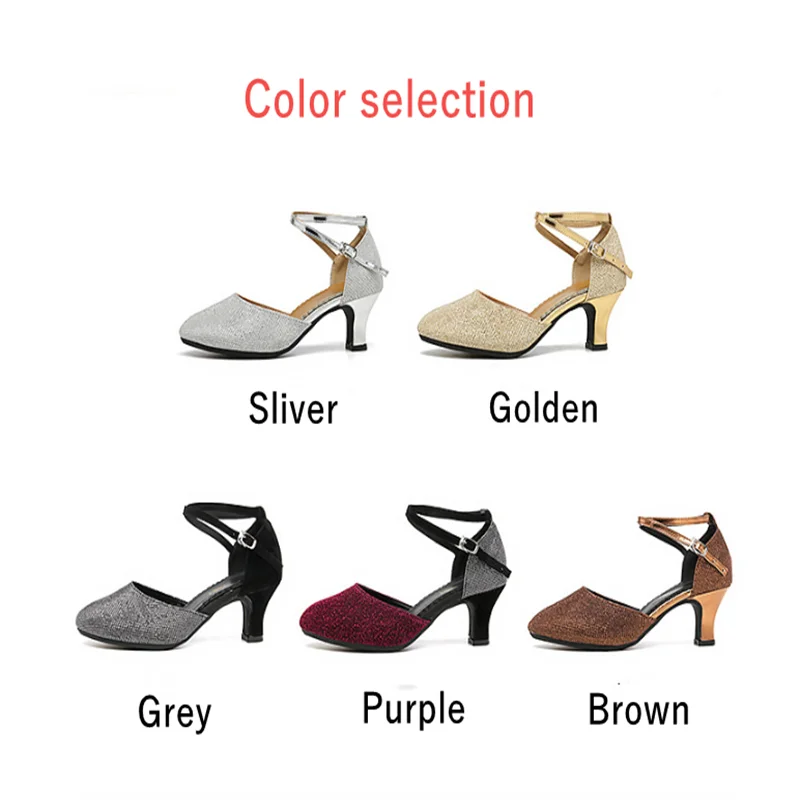 Dance Shoes Ballroom Dancing Shoes For Women Latin Dance Shoes Lady Closed Toe Salsa Low Heels 3.5cm/5.5cm