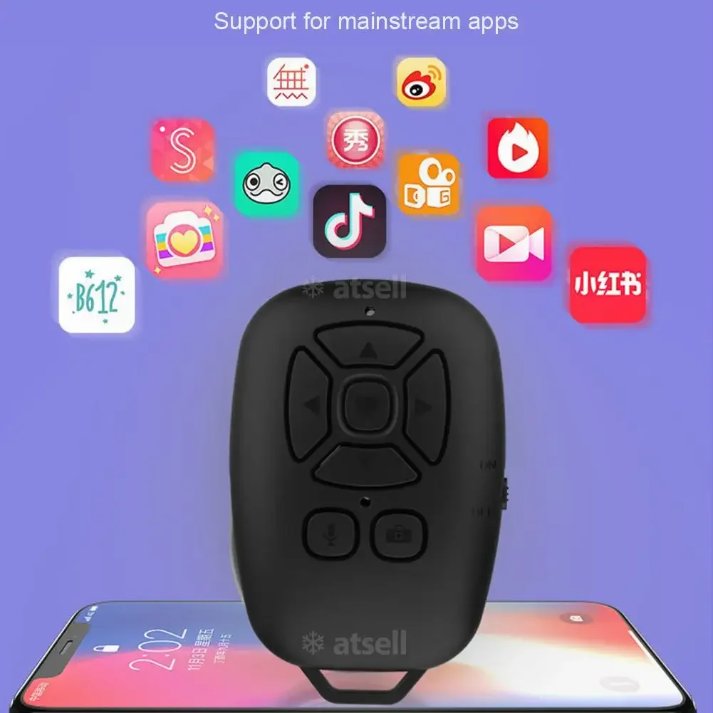 Universal Mobile Phone Bluetooth-compatible Remote Control Button Selfie Camera Shutter For E-book Turn Page