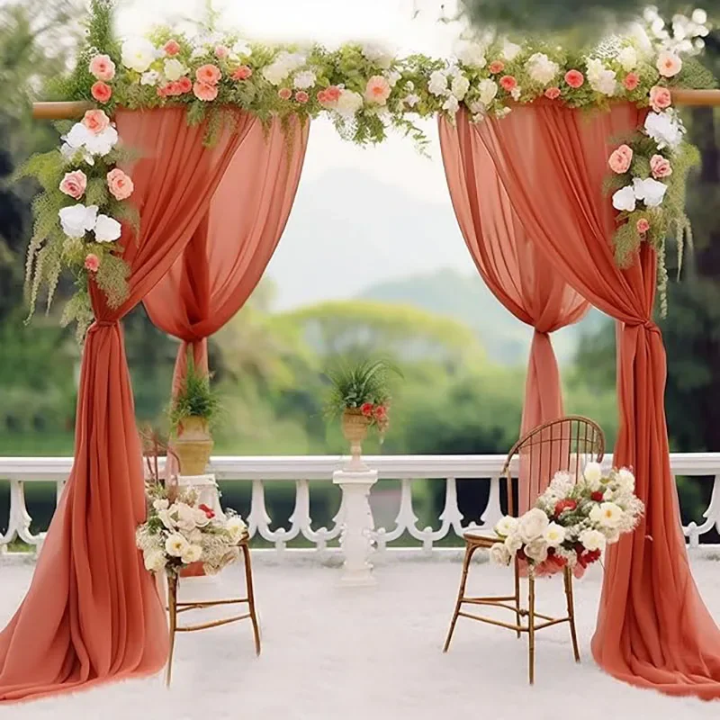 Chiffon Backdrop Curtain For Wedding Party,Glimmer Sheer Backdrop Drapes for Baby Shower Birthday Photo Photography Backgrounds 5