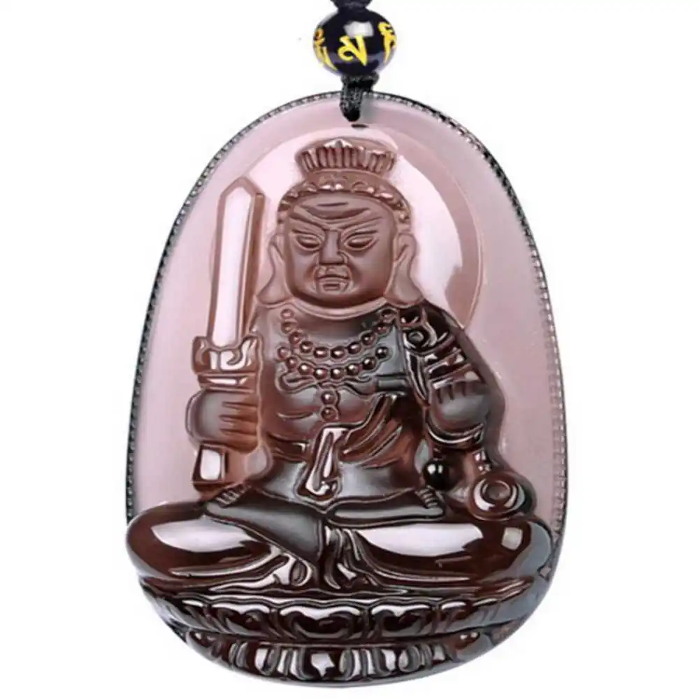 

Natural tawny Obsidian Carved Bodhisattva Amulet Pendant Wholesale New Jewelry Dragon Healing Chakra Fashion Clavicle Keychain