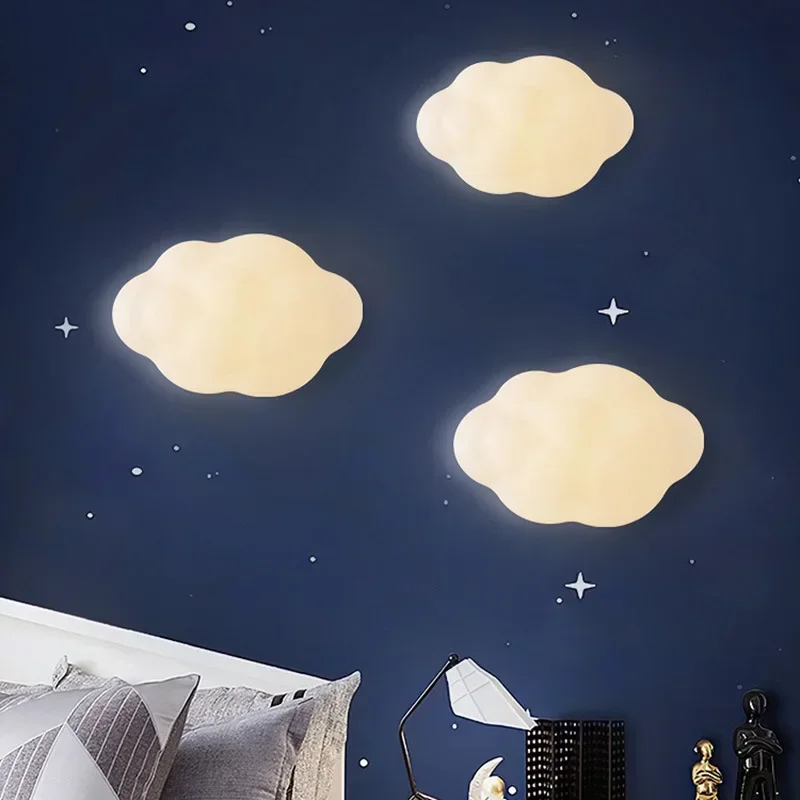 Cartoon Wall Light Cloud Shape Sconce Wall Lamps For Kid's Living Room Bedroom Bedside Aisle Corridor Decor Lighting