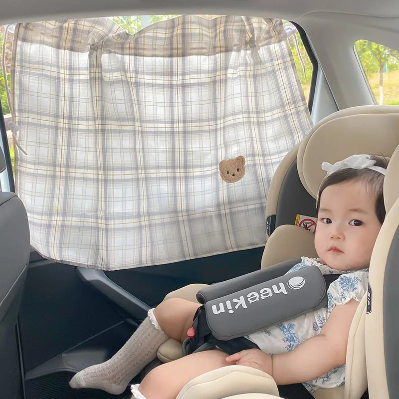 Cute Bear Sunshade Baby Car Window Curtain Car Sunshade Baby Special Safety Seat Suction Cup