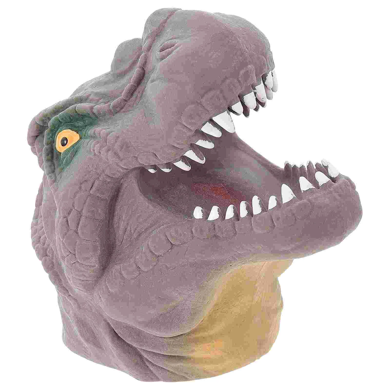 2Pcs Dinosaur Head Finger Puppets Toy Dinosaur Finger Toy Children Finger Toys finger dinosaur anime action figures toys funny dino eggs creative tricky tyrannosaurus model fidget toy