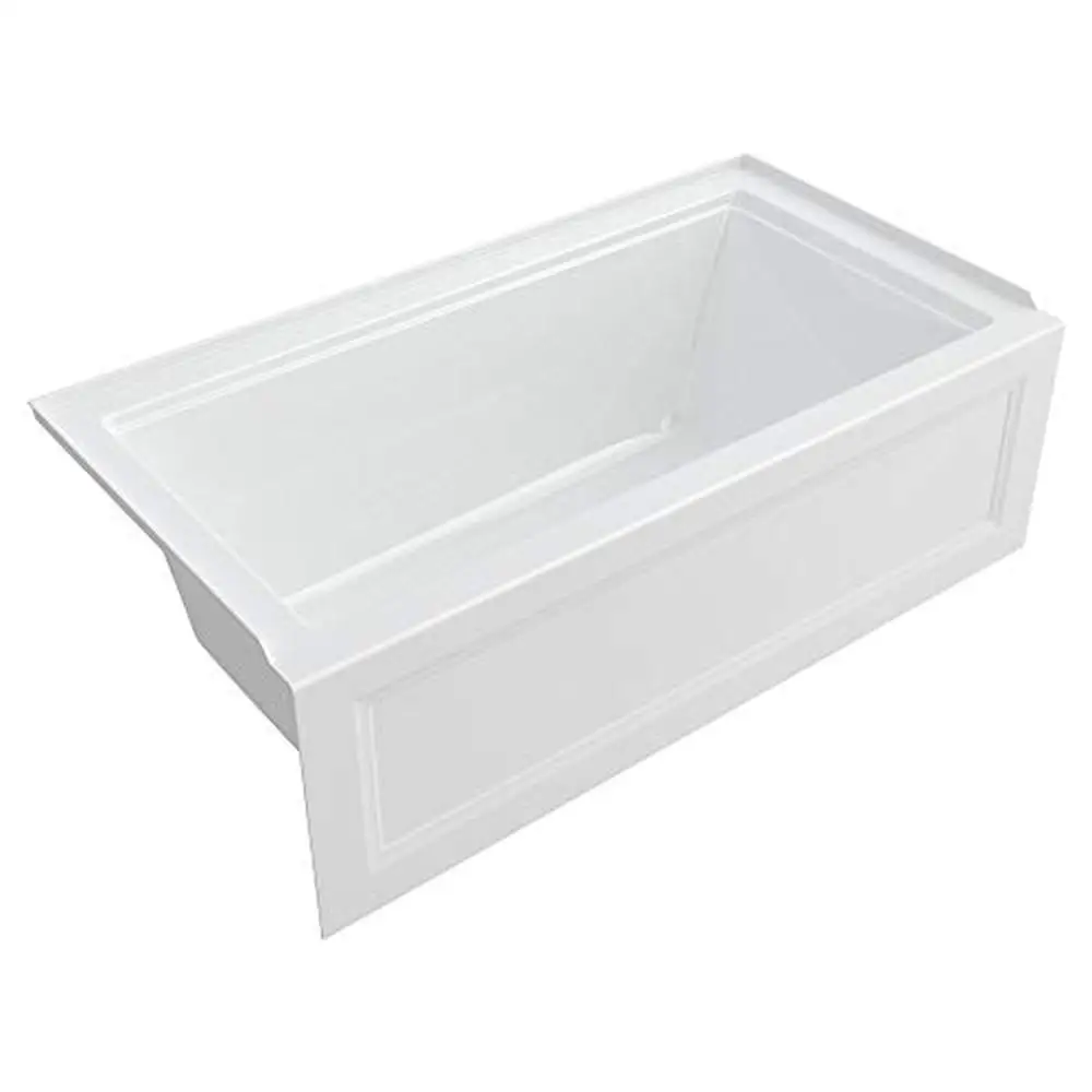Town Square S 60"x32" Left Drain Bathtub White Integral 3-Sided Tiling Flange Lumbar Support Pre-Leveled Bottom Coordinated with 2