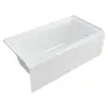 Town Square S 60"x32" Left Drain Bathtub White Integral 3-Sided Tiling Flange Lumbar Support Pre-Leveled Bottom Coordinated with 2