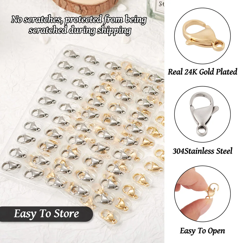 Shop PandaHall 100pcs Grade A 304 Stainless Steel Lobster Claw