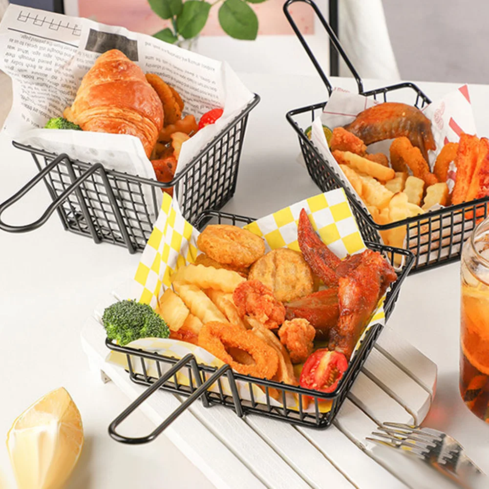 

Creative French Fries Basket Food Oil Strainer Bucket Snack Potato Chips Fried Chicken Storage Basket Container Kitchen Accessor