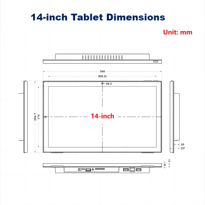  4G+32G ȵ̵ 13 º ũž   14/15.6ġ 1080P ġũ WIFI HDMI POE Ʈ Ȩ г(͸ )