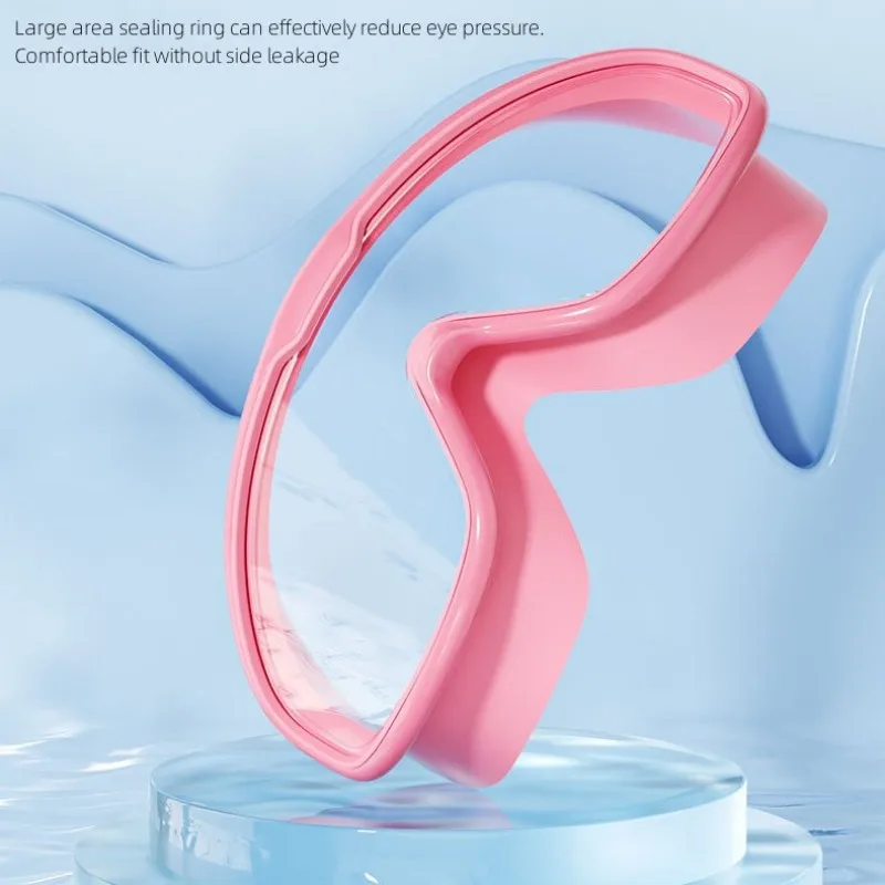 Swimming Goggles Large Frame Waterproof Anti-Fog Hd One-Piece Earplugs Silicone Children Swimming