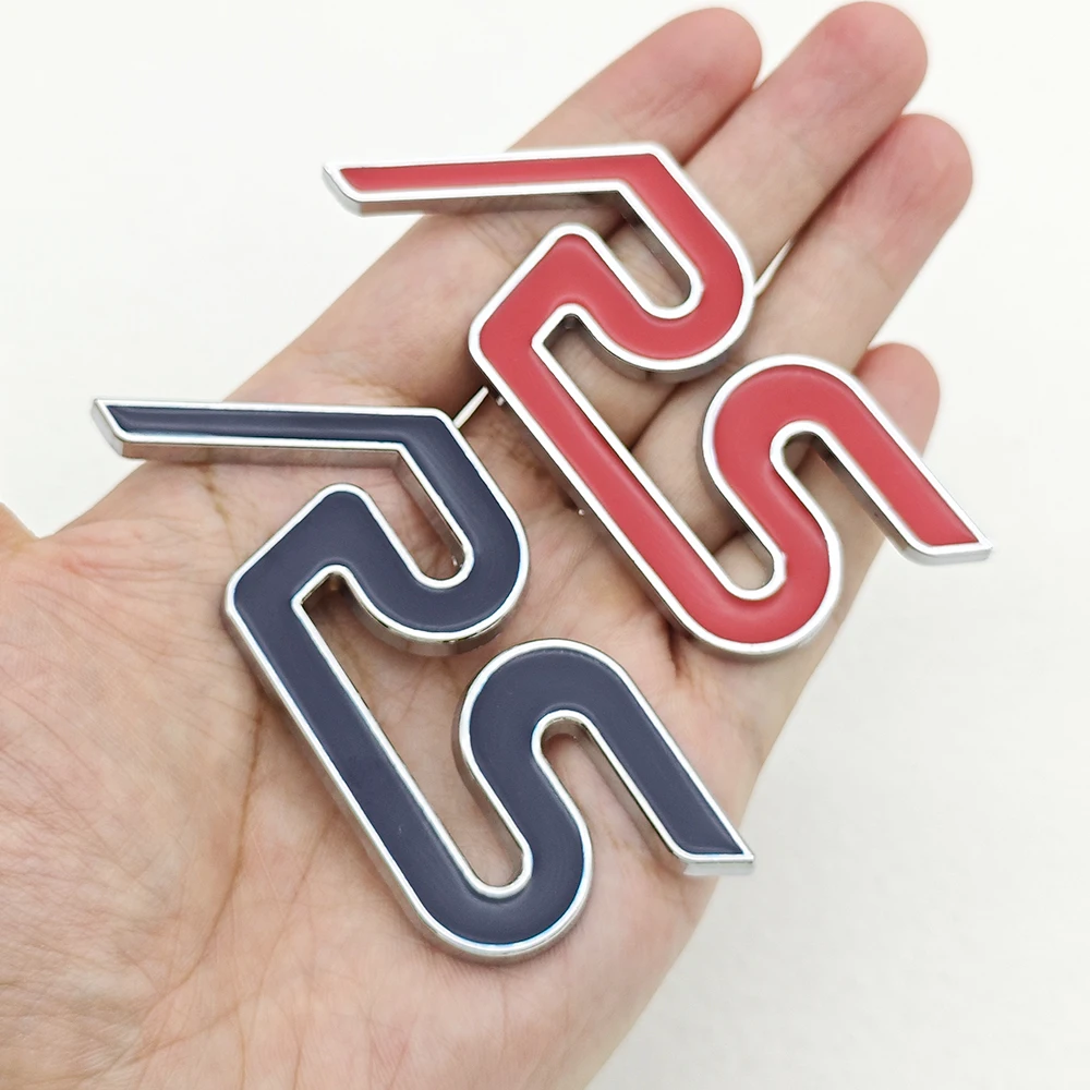 Premium 3D Metal Car Badge RS Logo Emblem & Sticker Accessories