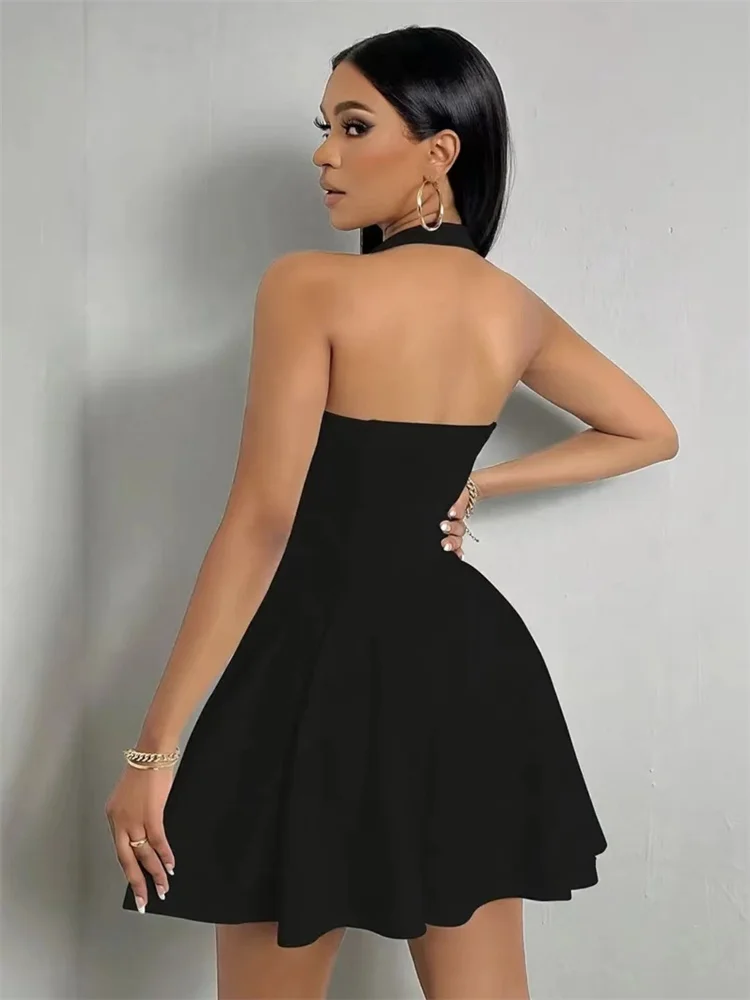 Women Spring Summer Style Dresses Lady Casual Strapless Slim Mini A-Line Dress DF5021