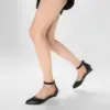 Comfortable Low Wedge Shoes: Women's Ankle Strap Flats with Pointed Toe and Back Zipper – Ideal for Work, Office, and Dressy Eve 5