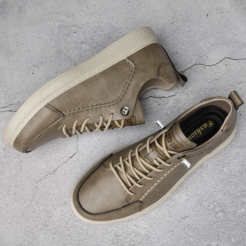 Spring Men's Genuine leather shoes High Quality Black Soft Sole  Flat Casual Shoes Outdoor Oxford Shoes mens Sports Shoes men 2