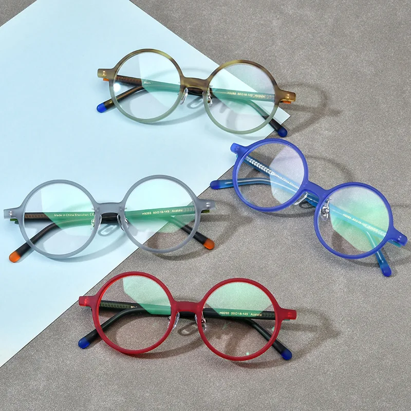 Nobler Unisex Full Rim Round Frosted Acetate Eyeglasses 19265