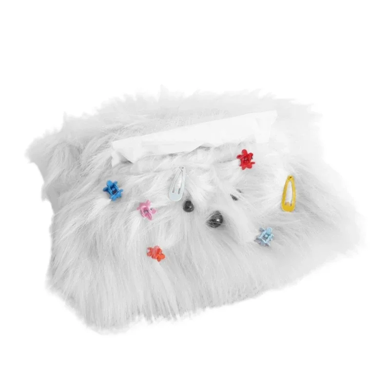Fun Cartoon Tissue Box Paper Holder Cover for Home Decor Plush Dog Tissue Box Paper Container Living Room 5