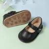 KIDSUN Fashion Black Leather Baby Shoes Girls Infant Non-Slip First Walker Crib Shoes Princess Wedding Dress Shoes Ballet Flats 1