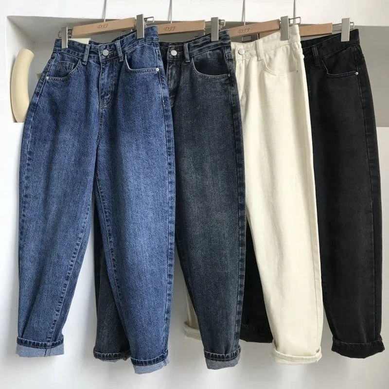 Streetwear High Waist Jeans Women's Korean Fashion Harem Baggy Pants Trousers Female Boyfriend Denim Trousers Mom Jeans