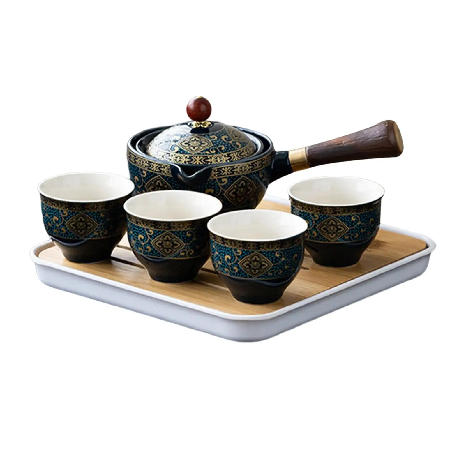 Ceramic Tea Maker Tea Dispenser Porcelain Handheld Side Handle Tea Kettle Teapot
