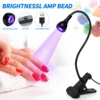LULAA LED Nail Dryer for Gel Nails Mini Led Nail Polish Light with Gooseneck, Portable Clamp UV Light Lamp for Nail Salon 6