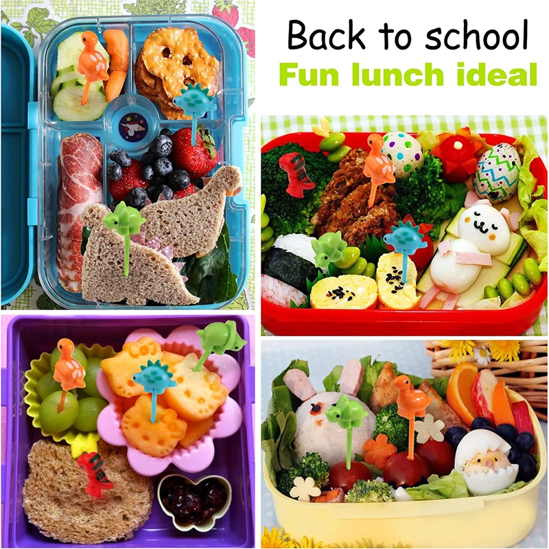 Food Picks Dinosaur Mini Fruit Forks Cute Animal Snack Dessert Toothpicks Kids Children Toddler Lunch Box Decor Accessories