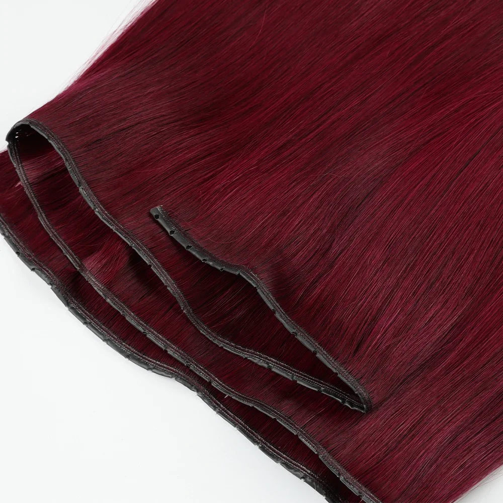 Extension per capelli Genius Butterfly Weft, doppio strato in PU con fori, annodati a mano, invisibili, in vero capello umano, per una facile installazione. - immagine 2