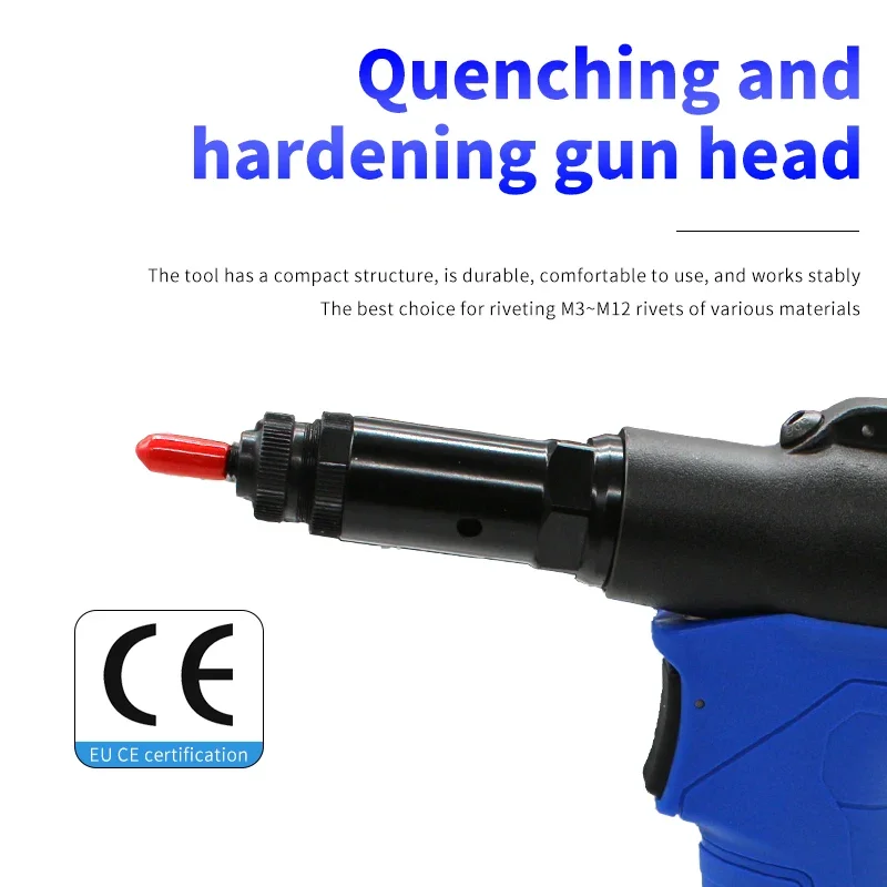 Pneumatic Riveter Fully Automatic Rivet Nut Gun M3 to M12 Air Hydraulic Industrial Riveting Tool Lightweight Upgraded RL-6312