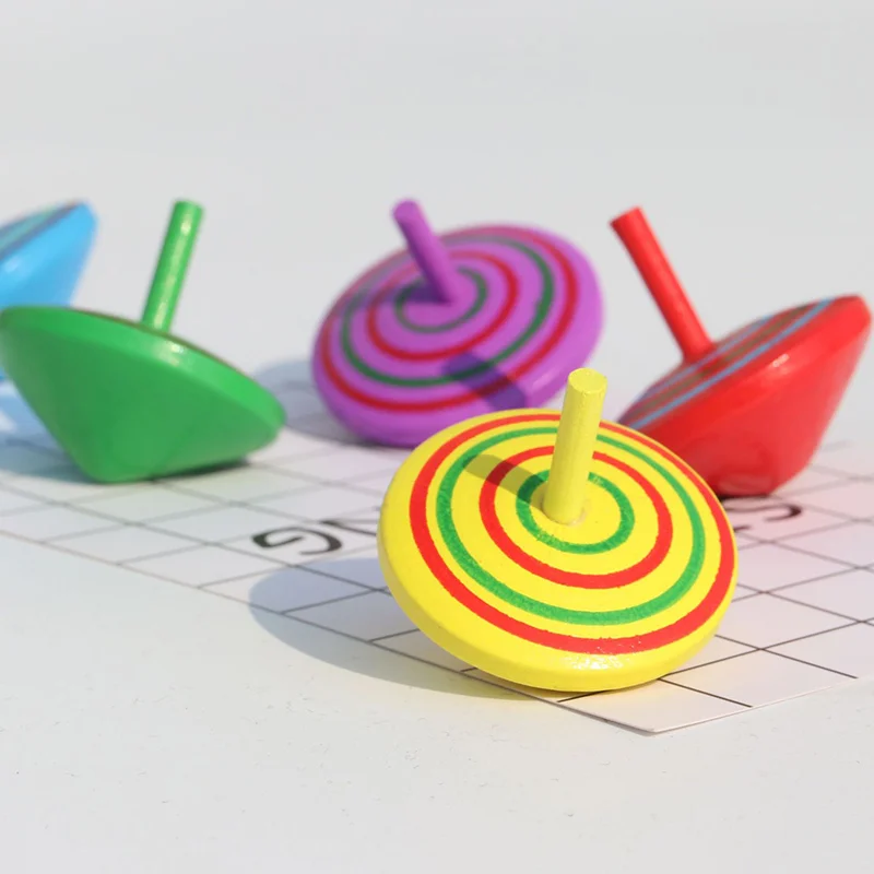 5/10/20/30pcs Spinning Toys Rainbow Wooden Gyro Tops for Kids Birthday Party Favors Classroom Prizes Sensory Play Gift - 6