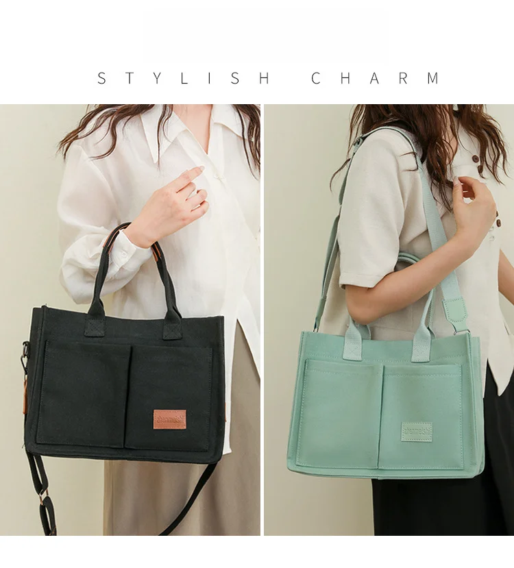 Fashionable Women's Canvas Shoulder Bag Retro Large Capacity Bag_voghion.com