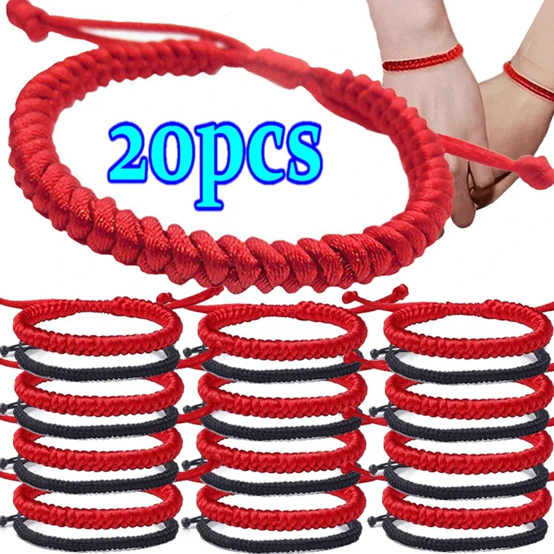 Lucky Red Thread Bracelet for Women Men Tibetan Buddhist Adjustable Handwoven Braided Rope Knots Bracelets Jewelry Wristbands