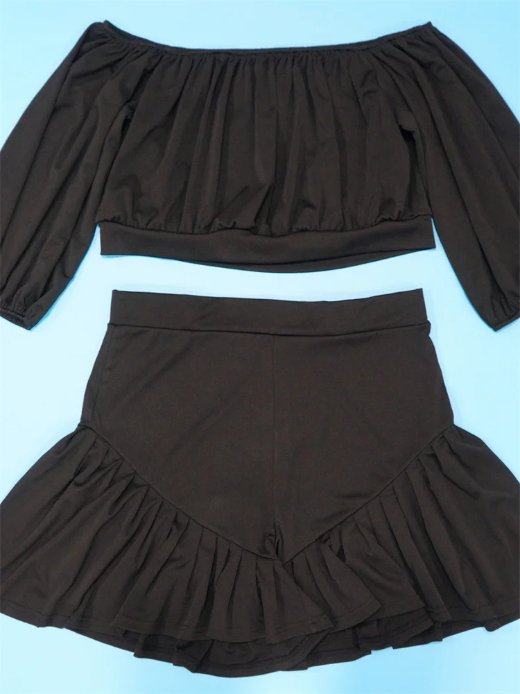 Wmstar Plus Size Shorts Sets Casual Off Shopulder Crop Top and Short Pants Two Piece Women Sport Outfits Wholesale Dropshipping