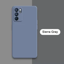 Square Liquid Silicone Shockproof Protective Phone Case - Enhanced Back Cover for Reno 6 5G (Sierra Gray)