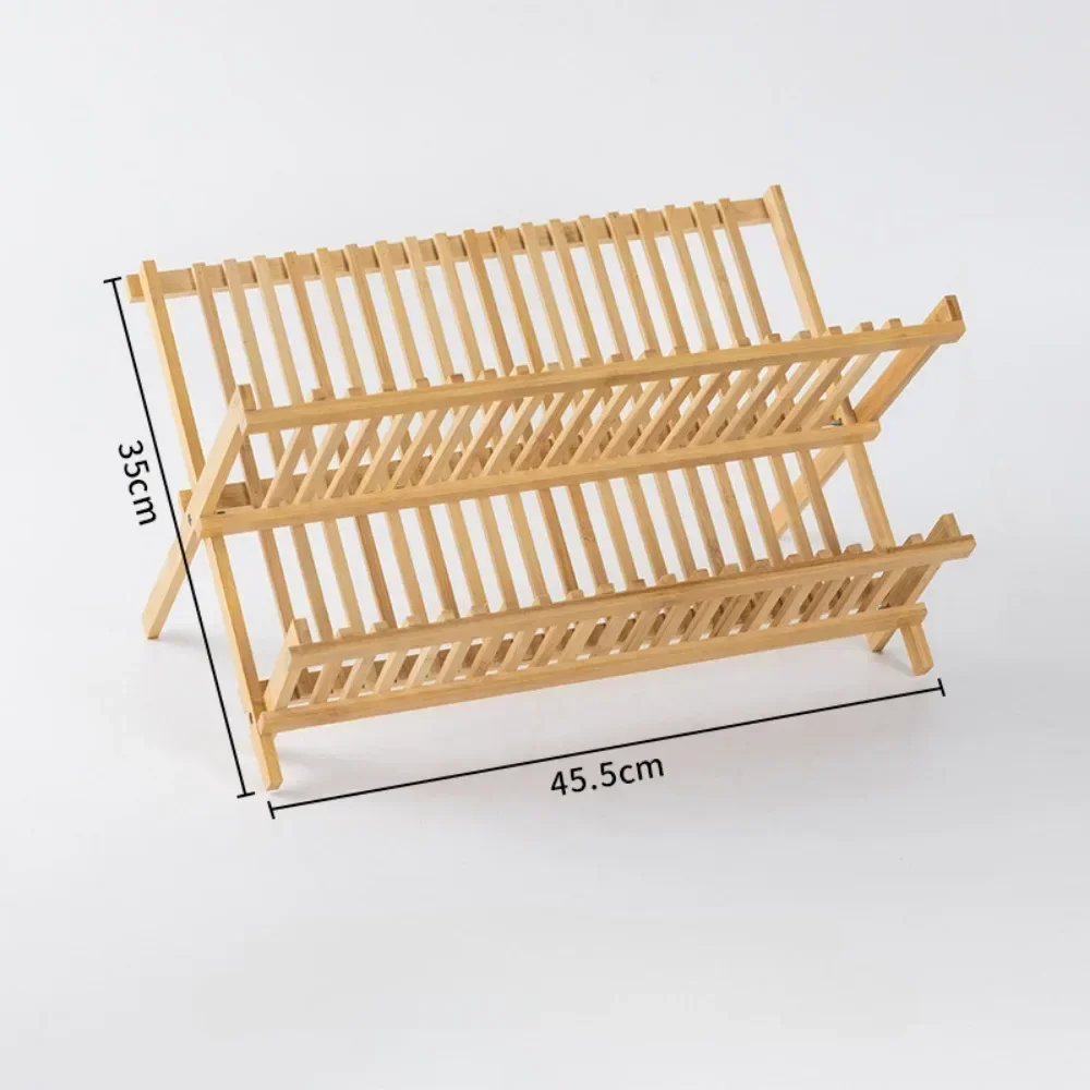Bamboo Dish Rack Space Saving Antibacterial Drainer Shelf Natural Wood Highcapacity Kitchen Countertop Adjustable Utensil Holder