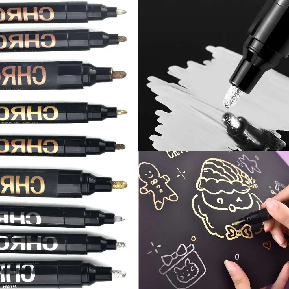Chrome Mirror Marker Pen DIY Resin Paint Repair Mirror Chrome For Rock Ceramic Glass Metallic Craftwork Pen Accessories
