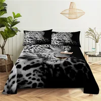 Custom Leopard Digital Printing Sheets Cover 100%Polyester Flat Sheet With Pillowcase Print Bedding For 0.9/1.2/1.5/1.8/2.0m Bed 2