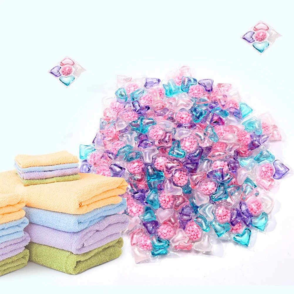 50Pcs 5 in 1 Laundry Cleaning Washing Capsules Laundry Detergent Soap Box Aroma Liquid Capsule Ball for Home Dormitory