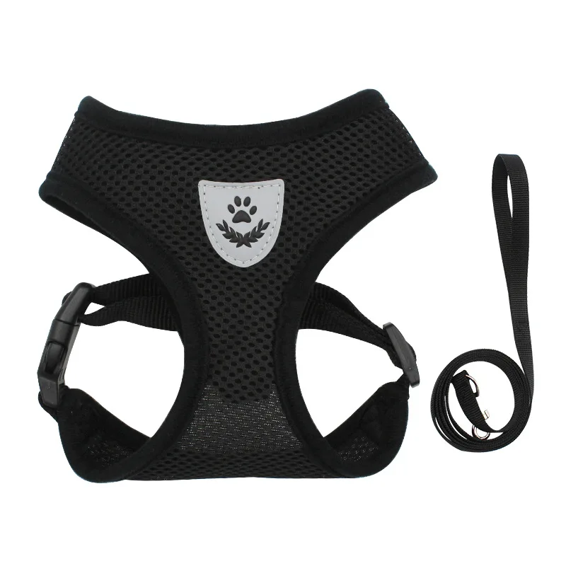 thumbnail image 1 of Arnés de verano para perros y gatos, correa ajustable, malla de poliéster, transpirable, reflectante, para perros pequeños y gatos, 1 of 5