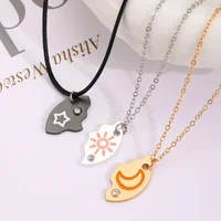 Collier avec pendentif soleil, lune et étoile, pour femmes, meilleurs amis pour toujours, collier d'amitié Simple et à la mode, 3 pièces/ensemble 2