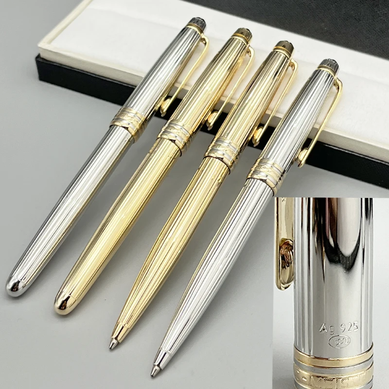 

Lan MB High Quality 163 Pen AG925 Metal Fountain Rollerball Ballpoint Pens Writing Office School Stationery With Serial Number