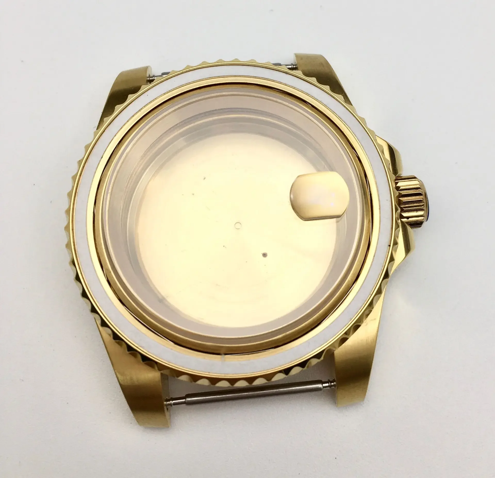 

40 мм, зеркальные золотые часы, зеркальный браслет из нержавеющей стали с сапфировым стеклом, подходит для часов NH35 36, для Rolex Seiko SKX007 Style