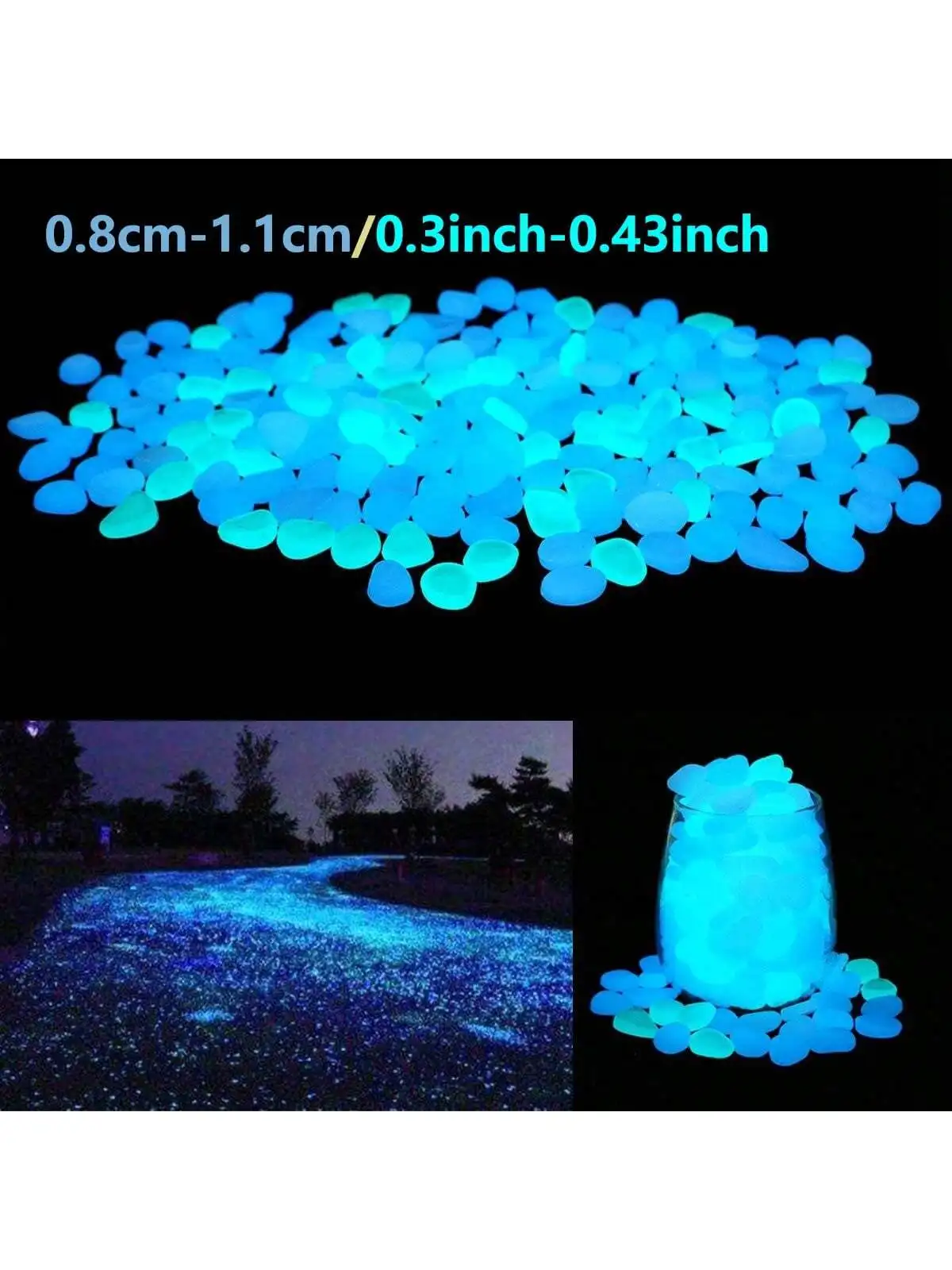 Glow Stones Mini Glow-in-the-dark Stones for Stone Fish Tanks Outdoor Decorative