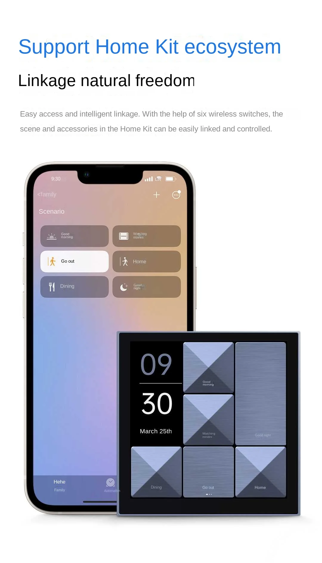 Smart Magic Switch S1E WiFi Touch Control 4" Full LED Timer Calendar Power Stati