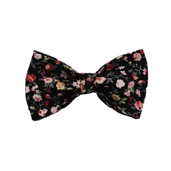 Luxury Pet Accessories: Custom Floral Design Collar, Leash, Harness, and Bow Set - M (Bow)