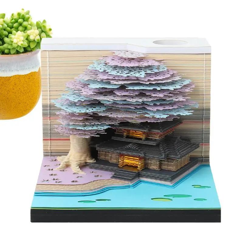 

3D Desk Calendar With Lights Paper Carved Time Piece Calendar Beautiful Lighting Desktop Decoration For Valentine's Day