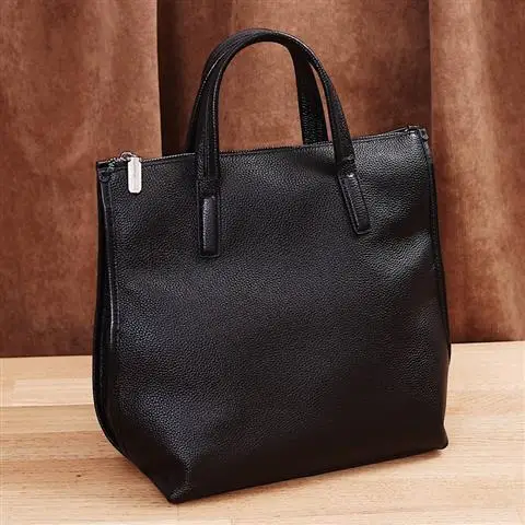 Leather Women's Bag 2022 New Simple Large-capacity Handbag First Layer Cowhide Soft Bag All-match One-shoulder Messenger Bag Tid