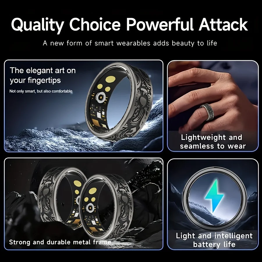 Smart Ring Heart Rate Blood Pressure Blood Oxygen Sleep Monitoring thumbnail 6