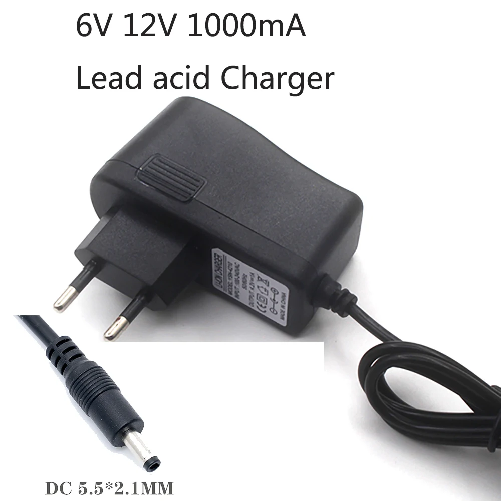 ตะกั่วกรดแบตเตอรี่แห้งของเล่น Car Charger เด็กรถจักรยานยนต์ไฟฟ้า DC 6V 12V 1000mA ตะกั่วกรดรถสามล้อ LED อะแดปเตอร์ 1