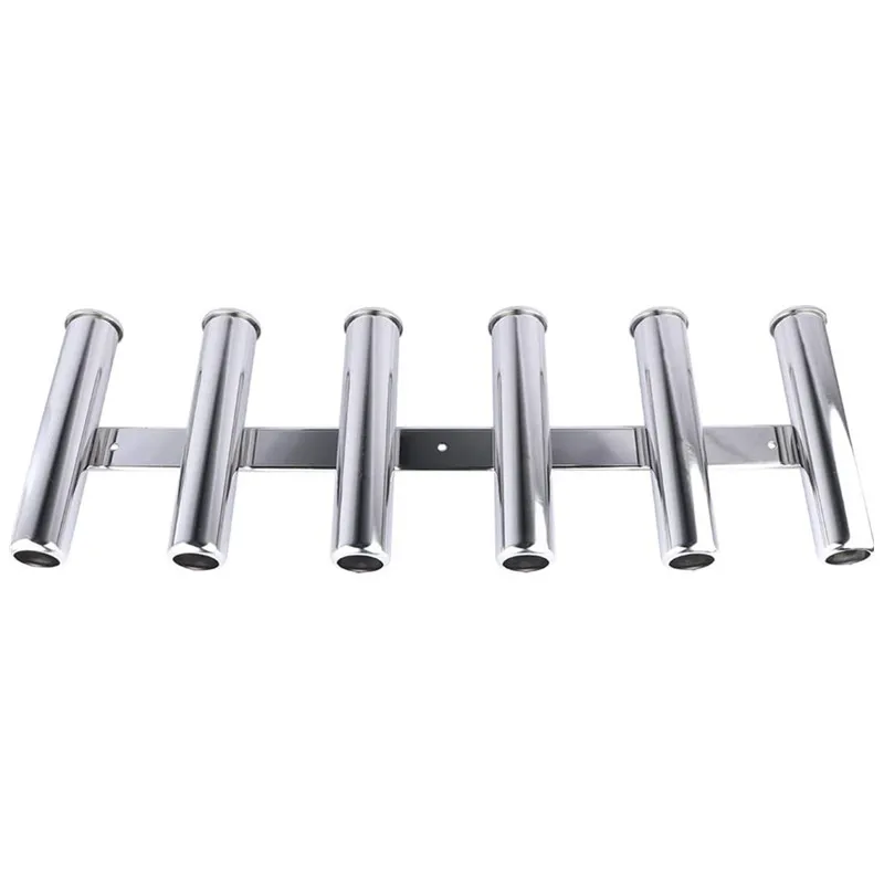 ISURE MARINE Stainless Steel 6 Link Fishing Rod Holder 6 Tubes Rod Pod Rack Boat  Yacht time limited amarras fueraborda outboard motor boat stainless steel rod holder 4 link rack marine fishing pod accessories