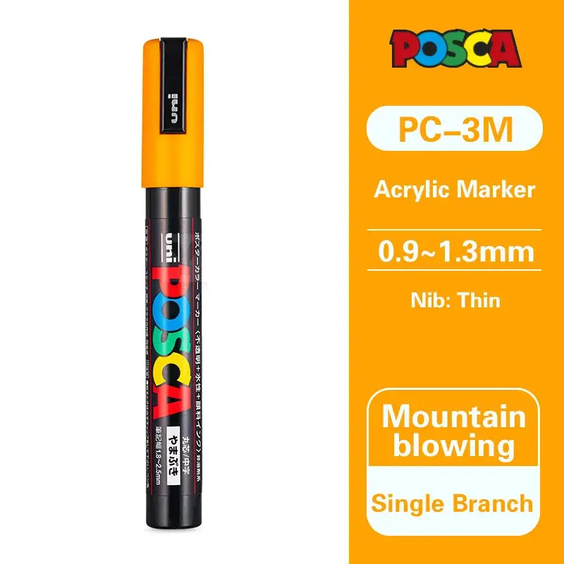 Uni Posca Full Marker PC-1M 3M 5M Multi-Colours Acrylic Permanente Rotulador Poster Graffiti Painting Pen For Fabric Rock Metal - Image 9